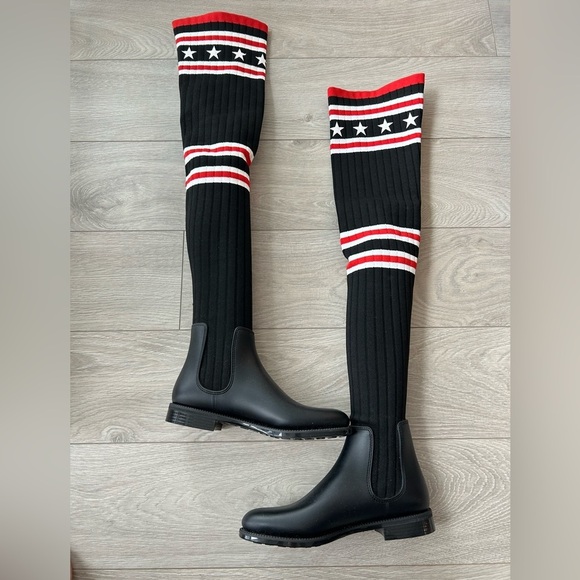 Givenchy Black Thigh High Rainboots Size 5 - Picture 11 of 11